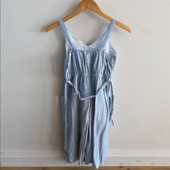 M&S Blue Floral Sleeveless Dress - Picture 3 of 8